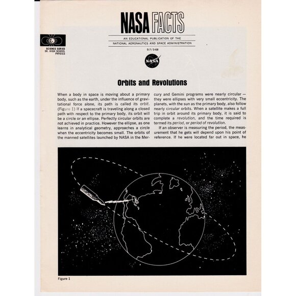 NASA Facts 1968 Orbits & Revolutions Science Series HS Physics NASA GPO - Picture 1 of 4